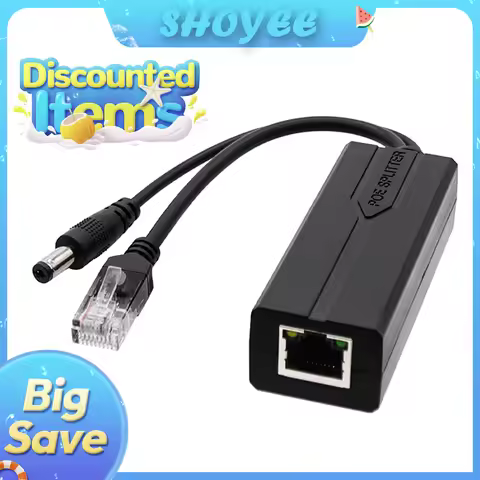 POE Splitter 24V/48V to 12V/5V IEEE 802.3af Output Power Over Ethernet Splitter Adapter Security Sys