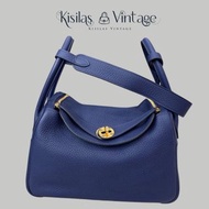 Hermes Lindy 26 藍色金扣