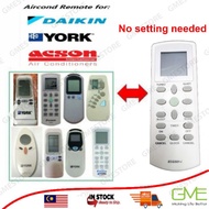 (READY STOCK) Daikin York Universal Aircond Air cond Remote Control ACSON/ DAIKIN/YORK (FREE Battery)