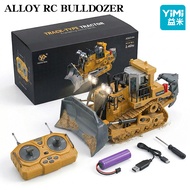Yimi Alloy RC Bulldozer Remote Control Tractor 2.4G Hz Realistic Sound & Light Diecast Metal Constru