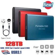 HD External Hard Drive 128TB 60TB 30TB 16TB Portable SSD 8TB 4TB USB 3.0 Type-C Interface High Quali