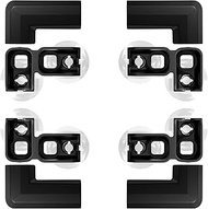 FXW Acrylic Indoor Dog Playpen, 2 Add-On L-Buckles Set for Compartment，for 24-Inch Playpen, Black