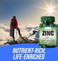 Zinc Chewable Tablets Zinc 100mg Vitamin C 1000mg and Vitamin D3 5000 IU Supports bone health neuro-