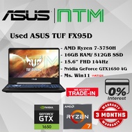 #AT121 USED ASUS TUF FX95D AMD R7 RYZEN 7-3750H 16GB 512GB SSD NVIDIA GEFORCE GTX1650 Gaming Laptop 