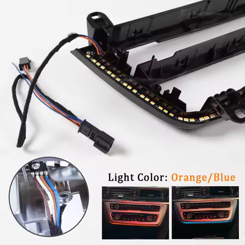 For BMW 3 Series 4 Series F30 F31 2 Color Center Console AC Panel Ambient Light Radio Trim LED Dashb