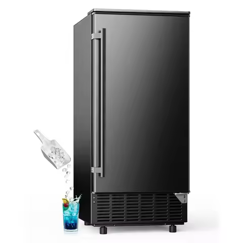 Under Counter Ice Maker with Drain Pump 85 Lbs Daily 24 Lbs Bin Self Cleaning 24H Timer Built In Hom