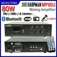 Harpman MP80U 80W PA Amplifier System Bluetooth Mixing Amplifier With 2 Microphone