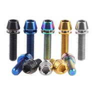 Wanyifa Titanium Bolt M5x16 M5x18 M5x20mm Conical Head Screws with Washer for Bicycle Stems