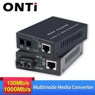 ONTi Gigabit Multi-Mode Fiber Optic Media Converter 10/100/1000M RJ45 to 1000BASE-LX SC 2km Plug & P