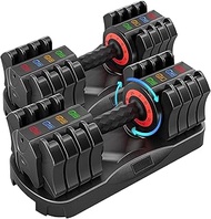 Adjustable Dumbbells, 25LB Single Adjustable Dumbbell Set, 5 in 1 Free Weight Dumbbell,Fast Adjust W