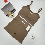 ZH.1778 ชุดเซทสปอร์ตบราsweet babyงานผ้าร่อง11สี บราสปอร์ต+กางเกงขาสั้น ชุดโยคะ ชุดออกกำลังกายผู้หญิง