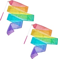 100% Silk Dance Ribbons Pastel Rainbow Play Silks Kids Toddlers Spring Easter Outdoor Streamer Toy P