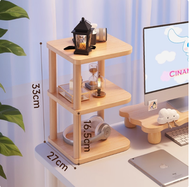 全城熱賣 - 臺式電腦增高架桌面置物架熒幕底座鍵盤托架辦公桌面收納支撐架❤️原木色【雙層置物架】