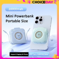 Yisen Bear Cute Mini Powerbank With 2 Cables Portable Design Led Capacity Display Fast Charging