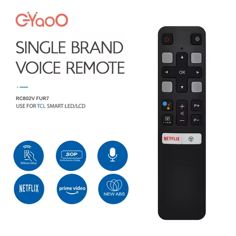 RC802V FUR7 Voice TV Remote Control For TCL RC802V FUR6 40S6800 49S6500 55EP680 Replace RC802V FMR1