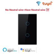 AOLESS Smart Switch Light Switch TUYA WiFi Timer Touch Sense 10A 2 Gang - AB240