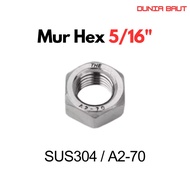 SS304 Nut 5/16 Stainless Steel Nut 5/16 Hex Nut 5/16 SUS304 / A2-70