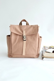 防潑水筆電後背包 日本富士金梅帆布大容量旅行背包 玫瑰金色-108