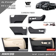 toyota Alphard vellfire agh30 2015-2022 car pilot seat cover frame garnish accessories anh30 carbon fiber skhongauto