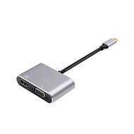 USB Hub Type-C | Type-C To VGA & HDMI [4K & 2K] USB 3.0 Type-C