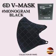 6D V MONOGRAM BLACK FACE MASK EAR -50 pcs