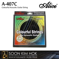 ALICE A-407C Colourful Acoustic Guitar String (Set) (A407C)