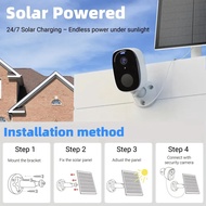 O Kam Pro Solar Wireless Battery Camera 3Mpx 2.4G PIR Alarm Night Vision Audio Recording 24H Continu