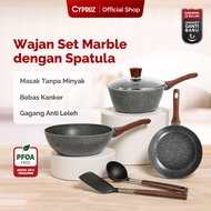 Cypruz Paket Marble Cookware / Grey Marble Convenience Set PI-0900