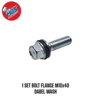 MBS Bolt Flange M10x40 BAUT 14 ring karet ring plat tahan getaran baut dudukan kenalpot shok origina