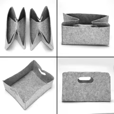 Better Quality 2Pcs Felt Storage Basket/Bin with Handles, Collapsible & Convenient Storage Solution