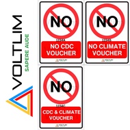 No CDC Voucher | No Climate Voucher | No Climate & CDC Voucher Label Sticker Voltlim SKU 1154