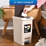 SatuRuang.Id - Closed Trash Can, Step-on Trash Can, Step-on Dustbin 10L, Kitchen Trash Can HSB601