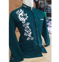 JASKO HIJAU BOTOL / HIJAU GELAP / MOTIF LIS BORDIR / FASHION MUSLIM PRIA DEWASA / KOKO MODEL TERBARU