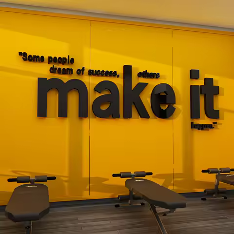 Acrylic 3D Wall Stickers, Creative Letter Make it , Living Room, Classroom, Studio, Inspirational sl
