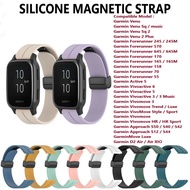 Color Silicone Magnetic Strap Garmin Venu SQ 2 Plus Vivoactive 6 5 Forerunner 645 570 170 245 165 70