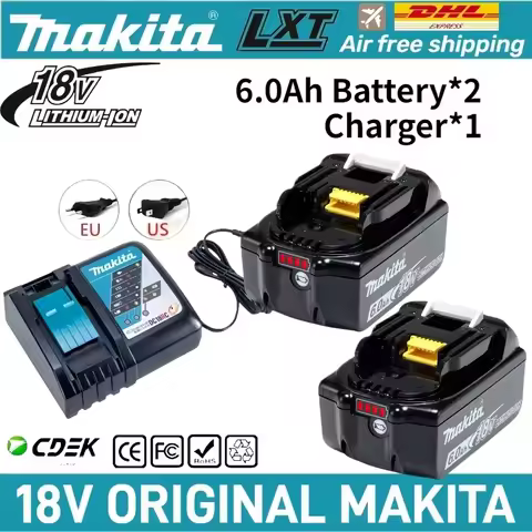 100% Original 18V 6.0Ah🔥rechargeable battery for makita🔧replace battery ⚠for makita Tool DTW285 DTW7