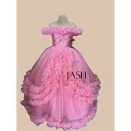 KIDS GOWN | RUFFLED DESIGN GOWN | OFF SHOULDER KIDS GOWN PRINCESS GOWN KIDS GIRL