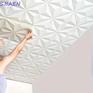 SJIAEN 3D Wall Panel, White Foam Brick Non-self-adhesive Wall Sticker, Classics Waterproof Geometric Modern Background Wallpaper Wall Renovation