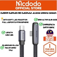 【1Yr Warranty】 MCDODO Zebra Series 65W Type-C L 90 Degree Data Cable 1.2m 1.8m CA 279 334 335 336 Mo