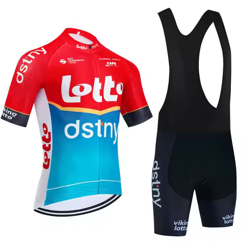 New UAE Cycling Set 2025 Lotto Dstny Bike Jersey Shorts Set Ropa Ciclismo Men Quick Dry Bicycle Ridi