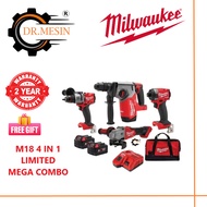 [READY STOCK] Milwaukee M18 4 IN 1 LIMITED MEGA COMBO / M18 Latest Model Combo Set / Milwaukee Mega Combo Package