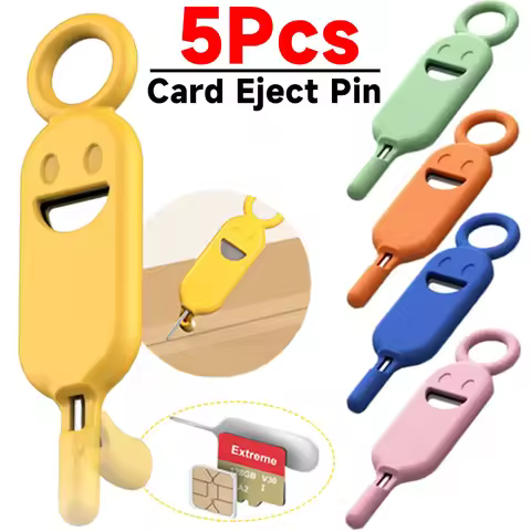 5-1Pcs Universal Sim Card Eject Pin Needle with Storage Case Anti-lost Tray Ejector Pin Needle Opene