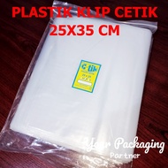Plastik Klip Cetik 25x35 Kantong Serbaguna Dengan Zipper @100 Lbr