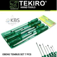 TEKIRO Obeng Set 7 Pcs Tembus Hijau / Obeng Tumbuk / Ketok CG0932