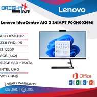 AIO Lenovo IdeaCentre 3 24IAP7 F0GH0026MI(23.8 FHD IPS/I3-1220P/8GB(4X2) / 512GB SSD + 1S/ INTEL UHD