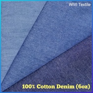 58" 100% Cotton Denim (6oz) / Kain Jeans Nipis - per meter