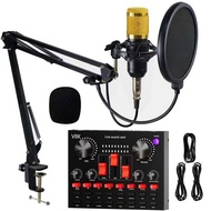 V8K English Live Sound Card bm800 Cantilever Set Mobile Phone Podcast Microphone Microphone Full Set