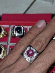 Cincin permata ruby star madagascar beserta memo