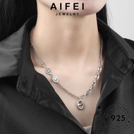 AIFEI JEWELRY Original Korean Retro Chain Perempuan Women Perak Pendant 純銀項鏈 Silver Accessories 925 Leher Necklace Smiley For Sterling Rantai N200