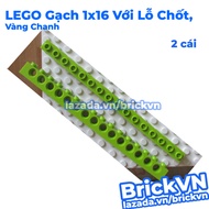 [2 Cái] LEGO Technic Viên Gạch 1x16 Với Lỗ Chốt Màu Vàng Chanh ID 6132379 3703